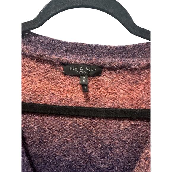 Rag & Bone Holly Wool Blend Cardigan Ombre Sweater Size Medium - Picture 9 of 12